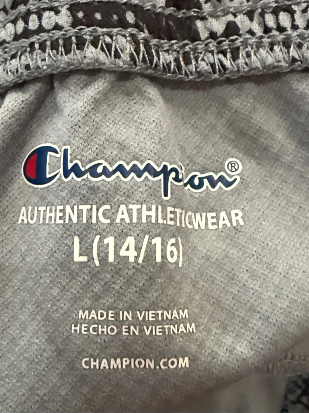 EUC Champion Black and Gray Pixel Camo Athletic Shorts